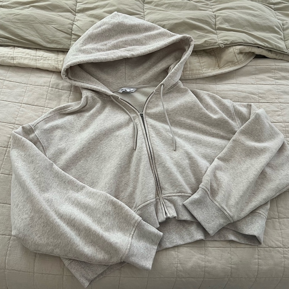 Athleta Light Gray Women's Zip-Up Hoodie